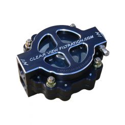 Clear View Filtration 4" Hi-Flow Oil Filter -12 115 Micron Black An (410-115-B)