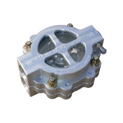 Clear View Filtration 4" Hi-Flow Oil Filter -12 60 Micron Clear Anodiz (410-60)