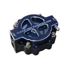Clear View Filtration 4" Hi-Flow Oil Filter -12 60 Micron Black Anod (410-60-B)