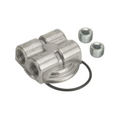 Derale Spin-On Adapter, 3/4"-16 1/2" Npt, Dual Side Ports