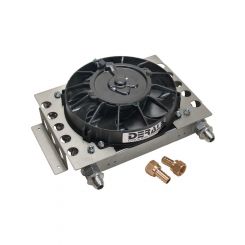 Derale Atomic-Cool Oil Cooler W/ Fan -8An & 1/2" Barb 12.75 X 9.375