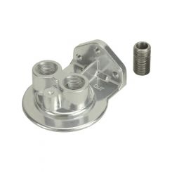 Derale Oil Filter Mount, 3/4"-16 1/2" Npt Top Entry Ports