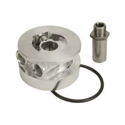 Derale Sandwich Adapter, 13/16"-16 Sbc & Bbc Recessed Oil Landing
