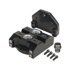 Derale Remote Filter Mount, 3/4"-16 -10An Orb Top Ports, Black