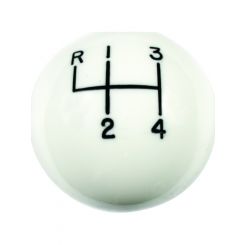 Hurst Shifter Knob Classic 3/8-16 in Thread Composite White 4 Speed U