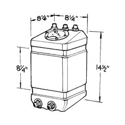 Jaz Fuel Cell Pro Modified 3 gal 8-1/4 x 8-1/4 x 14-1/2 in Tall Tw