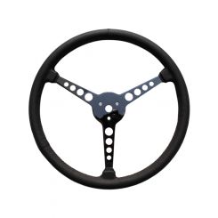 Lime Works 15" 3 Spoke W/Holes Leather Wrap Sprint S/ Wheel (D3SP15H)