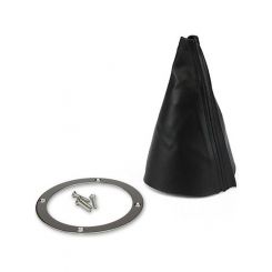 Lokar Round Shifter Boot Black Polished Stainless Steel Trim Ring
