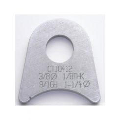 Meziere Flat Tabs, 3/8" Hole, Qty 4 9/16" Ht, 1-1/4" Tube Radius