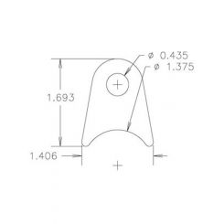 Meziere Flat Tabs, 7/16" Hole, Qty 20 7/8" Ht, 1-3/8" Tube Radius