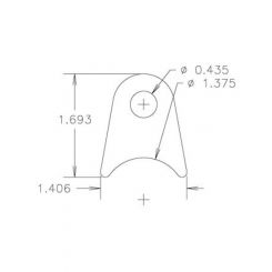 Meziere Flat Tabs, 7/16" Hole, Qty 4 7/8" Ht, 1-3/8" Tube Radius