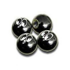 Mooneyes Black Ball Air Valve Cap Pair - Moon Equipped Ball- (AA111MQ)