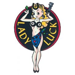 Mooneyes Ladyluck Sticker 7 Tall Black (LL1-6)