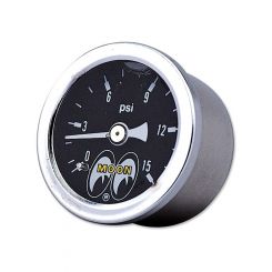 Mooneyes 1-1/2 Fuel Pressure Gaug Black Face 0-15Lb Mount Liquid (MPG110LF)