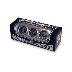 Mooneyes Equip Chrome 3 Gauge Set Mech Oil,Water & Volts (MPG5030)