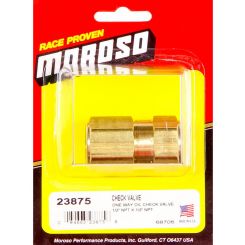 Moroso Oil Check Valve, One Way 1/2Npt To 1/2 Npt (F To F)