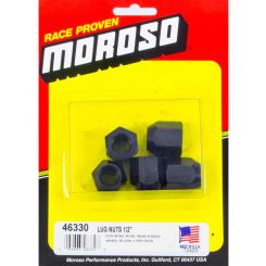 Moroso Wheel Nuts 1/2"-20 (5-Pk) 60 Tapered Seat, Black Oxide