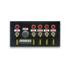 Moroso Drag Race Switch Panel Start Button & 5 On/Off 4"X7.75"