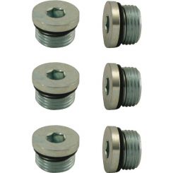 Moroso Oil Pan Access Plugs (6-Pack) 3/4"-16 With O-Ring, Steel