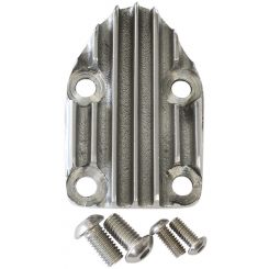 O'Brien Truckers Finned Sbc Fuel Pump Block Off Aluminium Polished