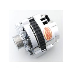 Powermaster Alt Polished 105 Amp Plug 6 Groove Pulley Cs130