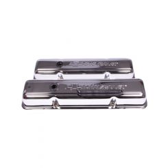 Proform Engine Valve Covers Stamped Steel Short Chrome with Bowtie Logo
