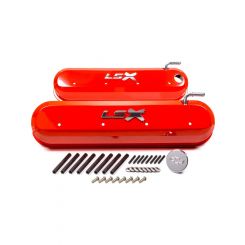 Proform Chev Ls Alum Valve Covers Orange. " Raised Lsx Logo "