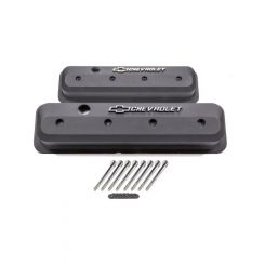 Proform Blk Bowtie Emb Raised Vortec Style Centre Bolt V/Cover Tall