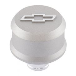 Proform Chevy Bowtie Grey Slant Edge Alum Breath Cap Raised Emblem