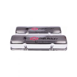 Proform Gm S/B Chev Chrome Valve Cover Tall Design With Baffle/Red Em
