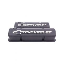 Proform Sbc Valve Cover Black Crinkle 'Chevrolet' Emblem Raised