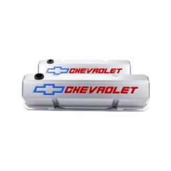 Proform Sbc Valve Cover Metalic Grey 'Chevrolet' Emblem Recessed