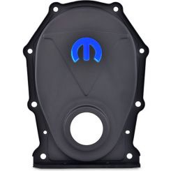Proform Engine Timing Chain Cover Black Crinkle Steel Blue For Mopar Logo