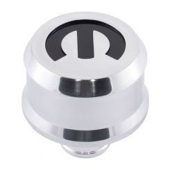 Proform Mopar Polish Slant Edge Alumin Breather Cap Raise Blk Emblem