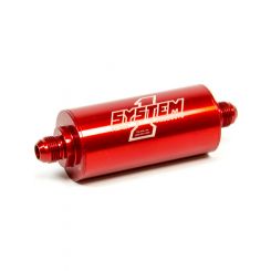 System One Med Inline Billet Fuel Filter -8An Ends 6"Long, 2"Od, 3
