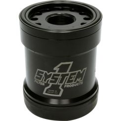 System One Long Hp6 Billet Oil Filter 45 Mic, 1-1/2-12" 5-1/4" L / Bu