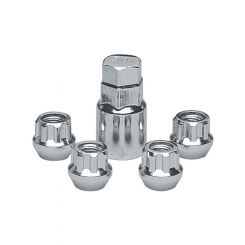 Topline Chrome Tapered Open Locks (4) 1/2 Thread 1.25 Tall (41405C)