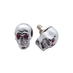 UPI Reproductions Chrome Skull Lic Plate Bolts Chrome Pr (70315)