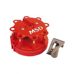 MSD Distributor Cap and Rotor Kit Terminal Clamp-Down Duraspark V8