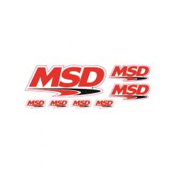 MSD Decal Vinyl Self-Adhesive Red/White Black Msd Ignition Logo