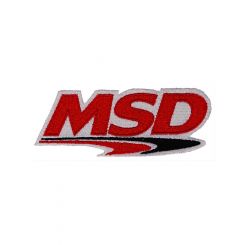 MSD Jacket Patch MSD Ignition Logo Nylon White w/ Red/Trim 4-1/2"x2" (MSD-93121)