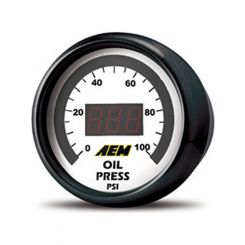 AEM Gauge, Fuel/Oil Pressure, 0-100 psi, Digital, Electric, Each