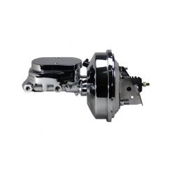 Leed Power Brake Booster 9" 1-1/8" Bore Flat Top Master Chrome