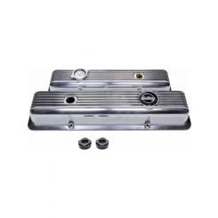 Holley Valve Covers Muscle Perimeter Bolt Cast Finned Chevy SB