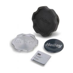 Holley Oil Fill Cap Octagon Plastic Black Includes Insert Domed Decal