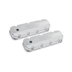 Holley Valve Covers Track Tall Fabricated Silver Chevy Big Block Pair