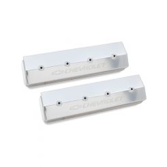 Holley Valve Covers Track Tall Fabricated Silver Chevrolet SB Pair