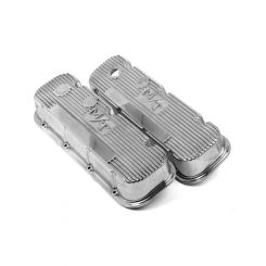 Holley Valve Covers M/T Stock Cast Polished Finned Chevy BB Pair
