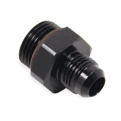 Holley Fittings, Male -6 AN, Male -8 AN O-Ring, Black, Pair