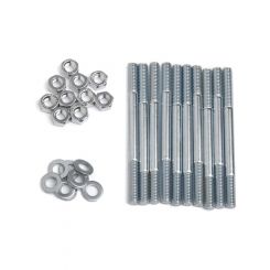 Holley Intake Manifold Studs Hi-Ram Steel Natural Standard 6-point Nuts